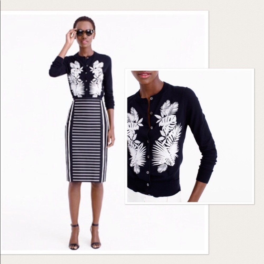 J. Crew Black embellished Jackie Cardigan, S